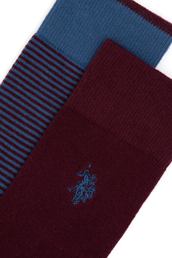 U.S. Polo Assn. Men's Burgundy Socks 50299035 -Vr014