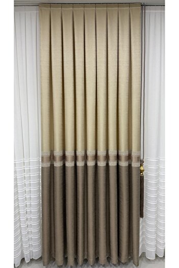 Fon Dünyası Single Wing Cream Cappuccino Panel with Background Stripe