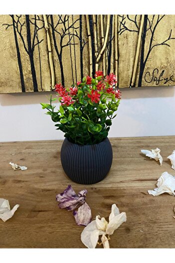 La bella bazar Floare artificială într-un ghiveci de dimensiuni mici, ornament de decor de masă cu flori artificiale realiste
