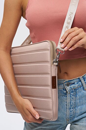 MESCHAIN Husă pentru laptop din material textil impermeabil de 15,6" și 16" inch Mink