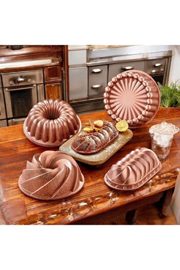 Doremcy Set of 4 Eda Granite Cast Cake Molds Stylish and Practical