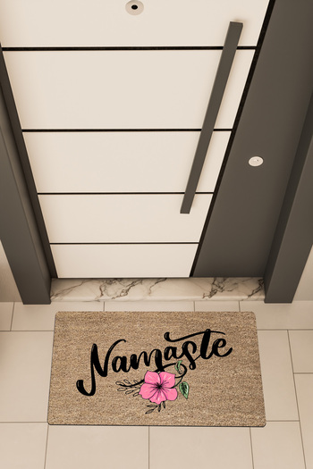 Dormot High Quality Digital Print Brown, Namaste Theme Door Front Mat