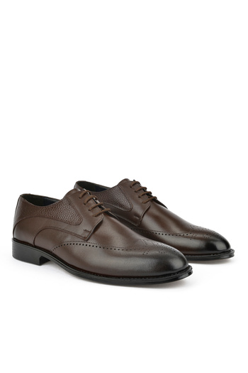 Ziya Men's Genuine Leather Classic Shoes - 15148Z836 Brown