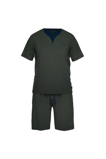 Tom Tailor Herren Schlafanzug - kurz, Rundhals, Pyjama, Piqué