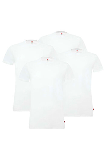 Levi's Herren T-Shirts, 4er Pack - Rundhals, Kurzarm, einfarbig