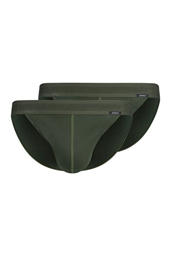 Skiny Herren Tanga-Slip, 2er Pack - Cotton Retro, Unterhose, Feinripp, Baumwolle