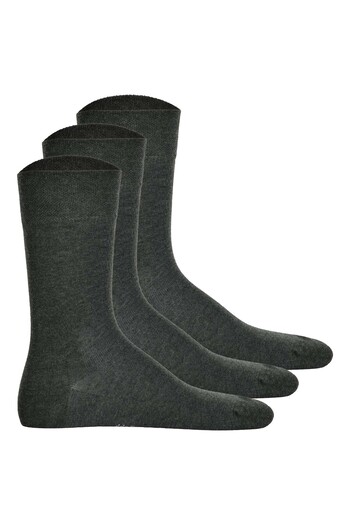 Hudson 3 Paar Herren Socken, Relax Cotton Strumpf, ohne Gummifäden, Einfarbig