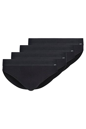 Skiny Herren Brasil-Slip, 4er Pack - Cotton Retro, Unterhose, Feinripp, Baumwolle