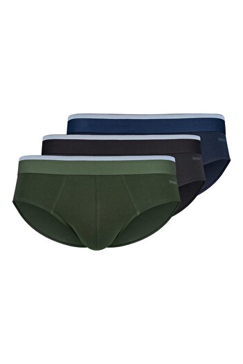 Skiny Herren Slips. 3er Pack - Brasil-Slips Cotton Multipack, Unterwäsche, Cotton Stretch