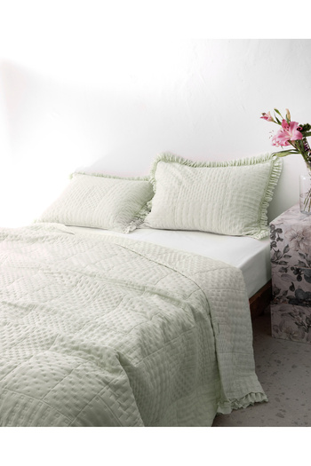 Madame Coco Medus Single Bedspread - Mint Green