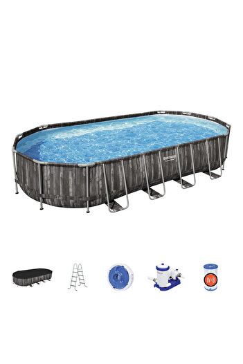 BESTWAY Power Steel Pool Set Oval 732x366x122centimeters