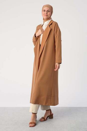 ALLDAY Toprak01-Jacket Collar Long Cardigan with Pockets