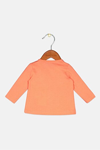 s.Oliver Toddlers Girl Round Neck Long Sleeves Plain Top, Coral