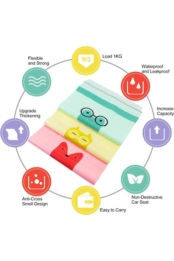 Saharaz 45PCS Portable Car Trash Bag,Leak-proof,Sticky Waste Bags,Removable Trash Can for Auto Car