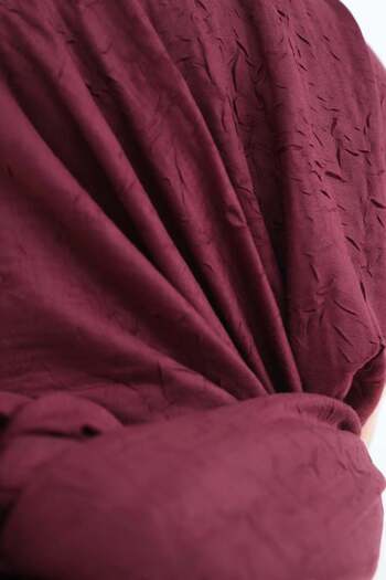 ALLDAY Burgundy-Bamboo Kraş Shawl