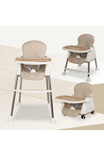 ALMUFARREJ 3 in 1 Portable Foldable Baby High Chair with Detachable Tray, Wheels