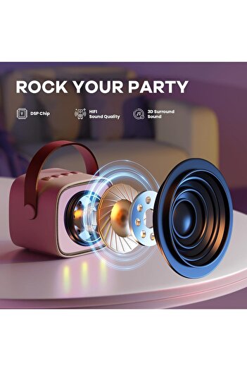 Primo Plus YLL Kids Karaoke Machine, Portable Bluetooth Speaker with Wireless Microphone