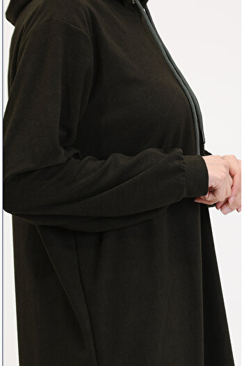 sefamerve Kapüşonlu Tunik Pantolon İkili Takım 0566-04 Haki