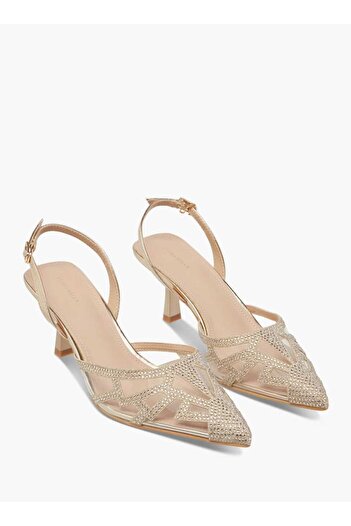 Flora Bella by Shoexpress Flora Bella Pointed Toe Sandals with Flared Heels and Buckle Closure