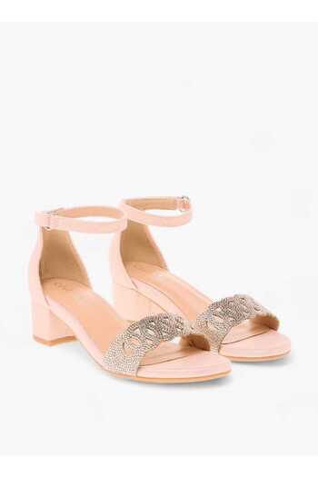 Celeste Celeste Girls' Embellished Sandals with Hook and Loop Closure