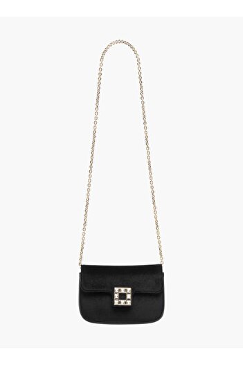Celeste Embellished Crossbody Bag with Chain Strap and Flap Closure - W 8 x H 12.5 x D 17 cm