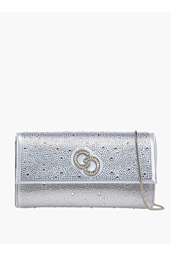 Celeste Embellished Crossbody Bag with Chain Strap and Magnetic Button Closure - W 4 x H 12 x D 22 cm