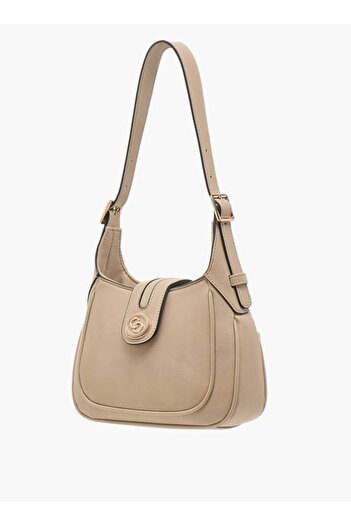 Celeste Logo Accent Shoulder Bag with Zip Closure - W 6 x H 15 x D 22.5 cm