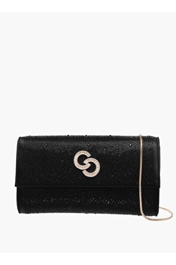 Celeste Embellished Crossbody Bag with Chain Strap and Magnetic Button Closure - W 4 x H 12 x D 22 cm