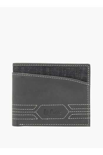 Lee Cooper محفظة ثنائية الطي ذات نسيج محكم مع إغلاق بغطاء - العرض 11 سم × الارتفاع 9 سم × العمق 1.2 سم
