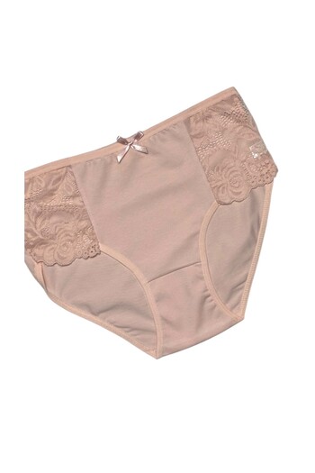 Gizli Butik Chiloți de damă din bumbac cu dantelă laterală - Yavruağzı
