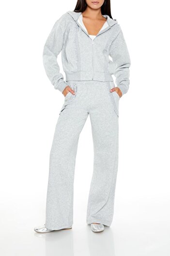 Forever 21 Fleece Fermuar Detaylı Sweatshirt