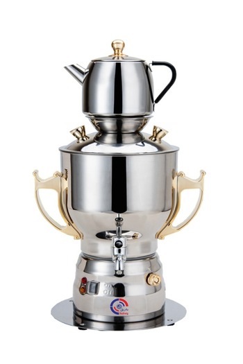 Badraig Electric Samovar 4 Liter With Teapot 2000 W Gold/Silver