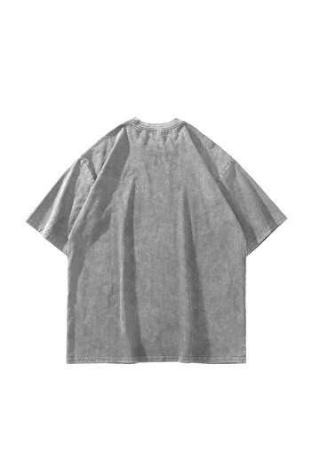 Sekizbiraltı Holographic Red Printed Oversize Unisex Washable White Tshirt