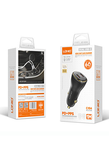 LDNIO 60W Car Charger C104