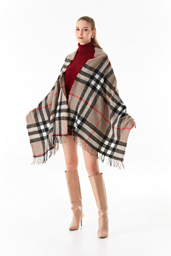 Fulla Moda Plaid Patterned Soft Textured Shawl