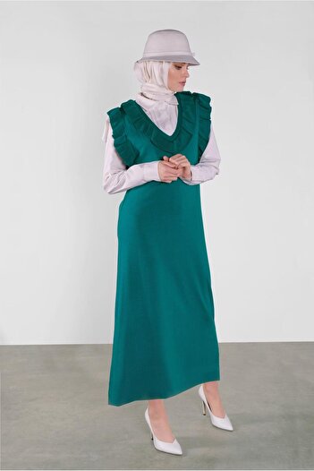Alvina Long Knitwear Jille with Rush Detail 41036