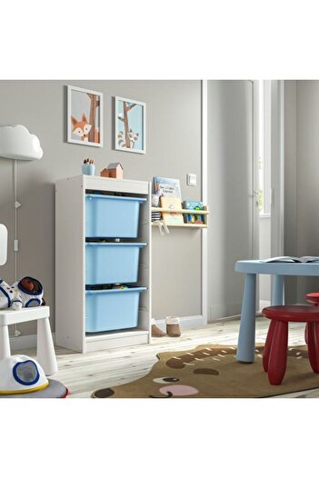 IKEA TROFAST, saklama ünitesi, beyaz-açık mavi, 46x30x94 cm