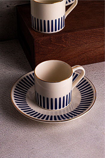 Snippy Mardi - 4-Piece 2-Person Porcelain Coffee Cup Set Turkish Coffee Cup Set 80 ml