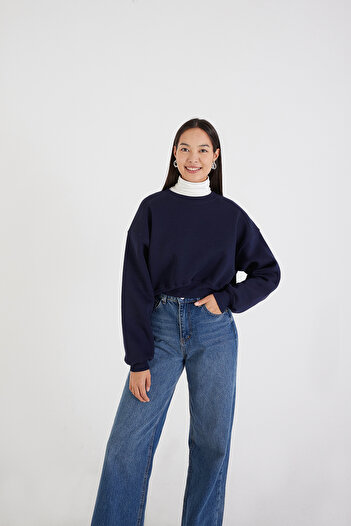 Addax Crew Neck Raised Sweatshirt - S3812-W1