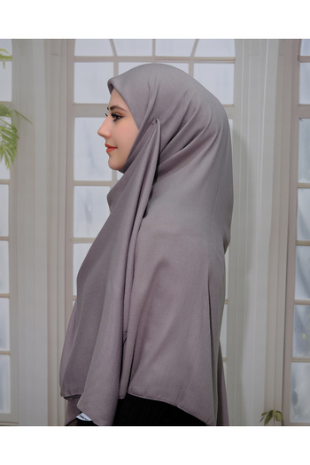 ZENİPEK Large Size 140Cmx140Cm Plain Cotton Scarf - Gray