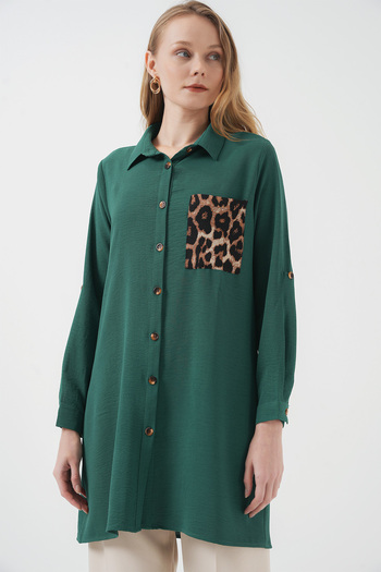 Bigdart Emerald Green 5851 Model Shirt Tunic - Λεπτομέρεια τσέπης