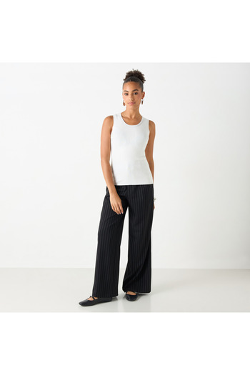 2Xtremz Embellished Sleeveless Tank Top With Round Neck