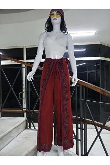 EREN STYLE Authentic Embroidered Harem Baggy Puzzle Pants(104 cm)