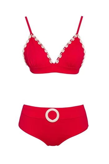 SAILOR moda Seashell High Waist Triangle Bikini Set Slr 334