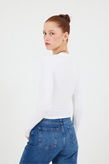 Addax Crew Neck - Side Gathered Basic Μπλούζα B4164-U13