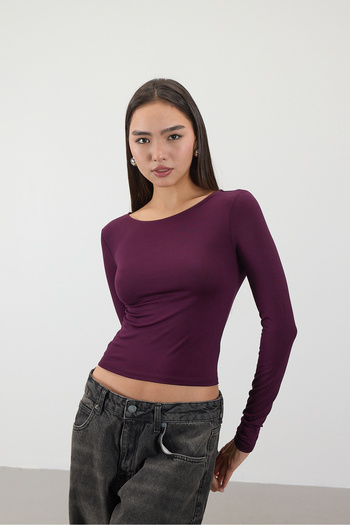 Addax Long Sleeve Basic Blouse B1605-S4