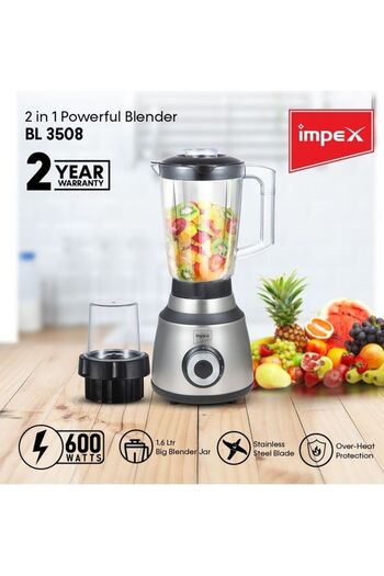 İMPEX Impex 2In1 Powerful Blender With Unbreakable Jar And Grinding 1.6 L 600.0 W BL3508