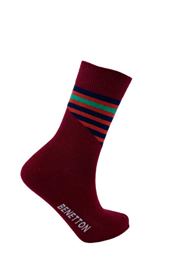 United Colors of Benetton Size 39-43 Men's Logo Embroidered Woven 2-Piece Socks 77265