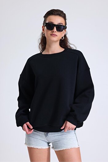 Miss Murem Black Shoulder Side Sweat