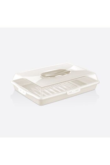 PONÇİK STORE SET OF 2 Cake Pastry Pastry Storage Container, Locking Carrying Jar Rectangular Cake Pastry Storage Container
